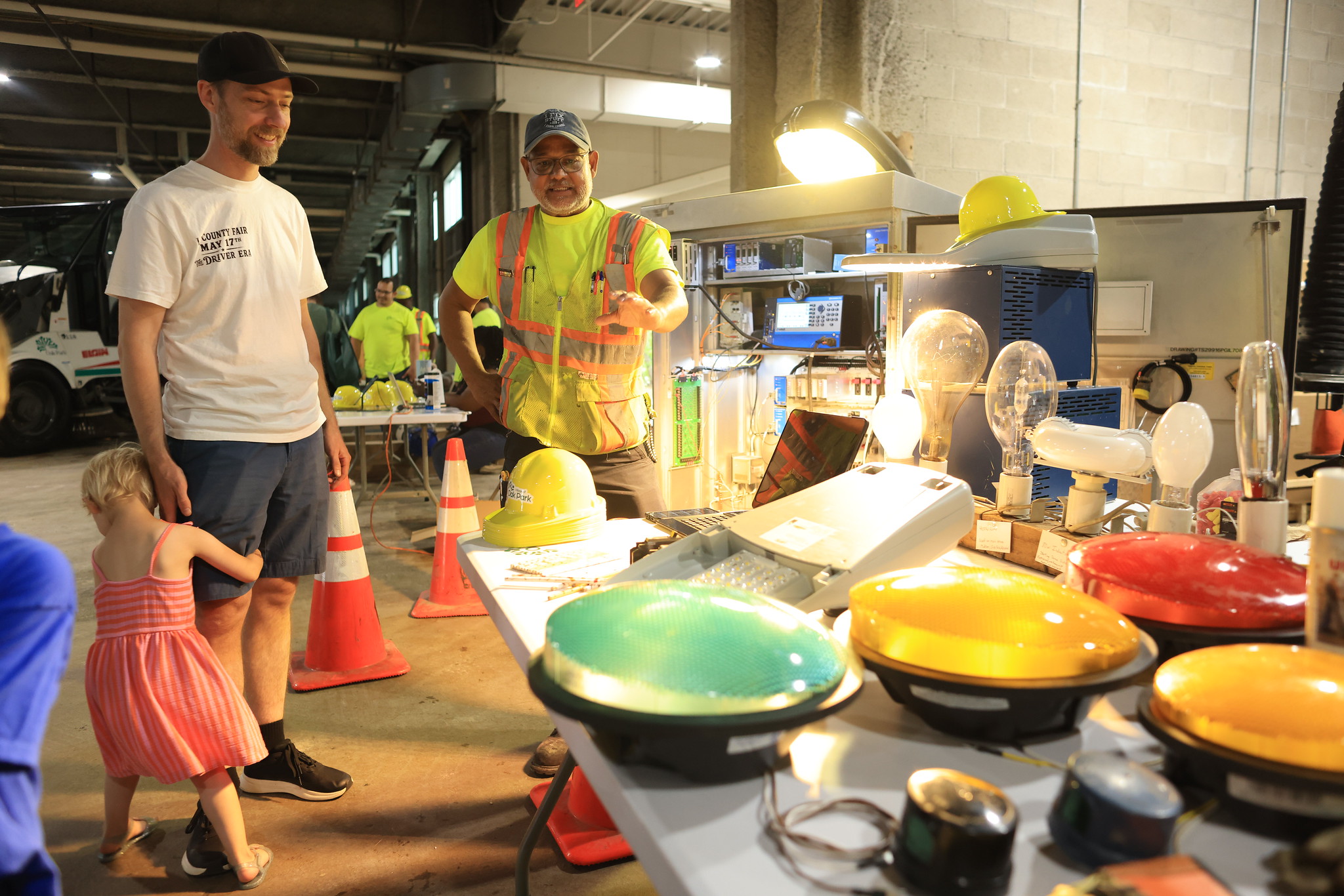 Public Works staff talks with resident during Touch a Truck event on May 19, 2026