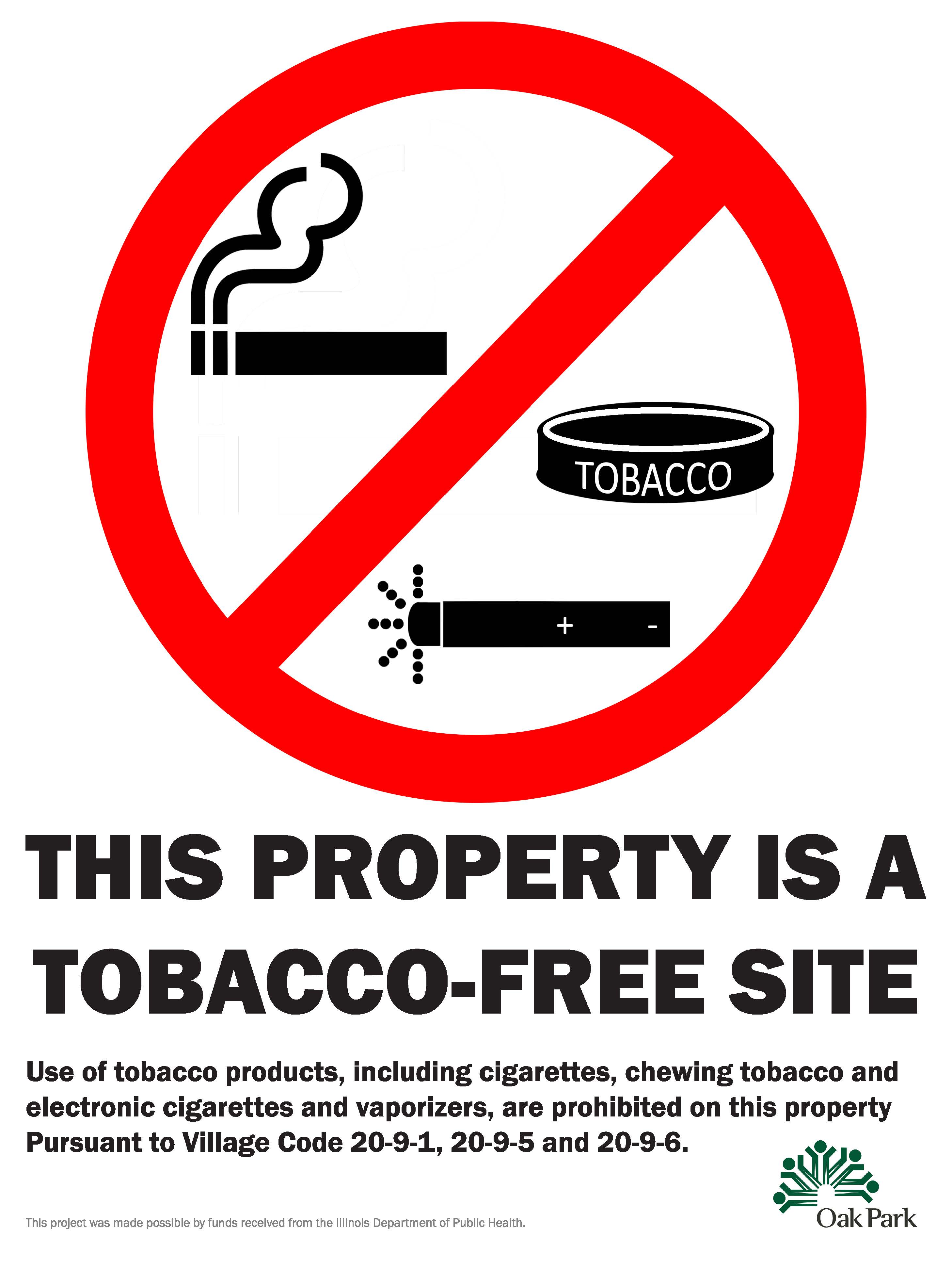 No-tobacco sign on display at Village-owned properties