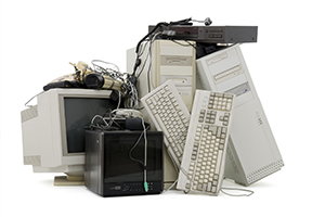 decorative photo of electronic items to be recycled